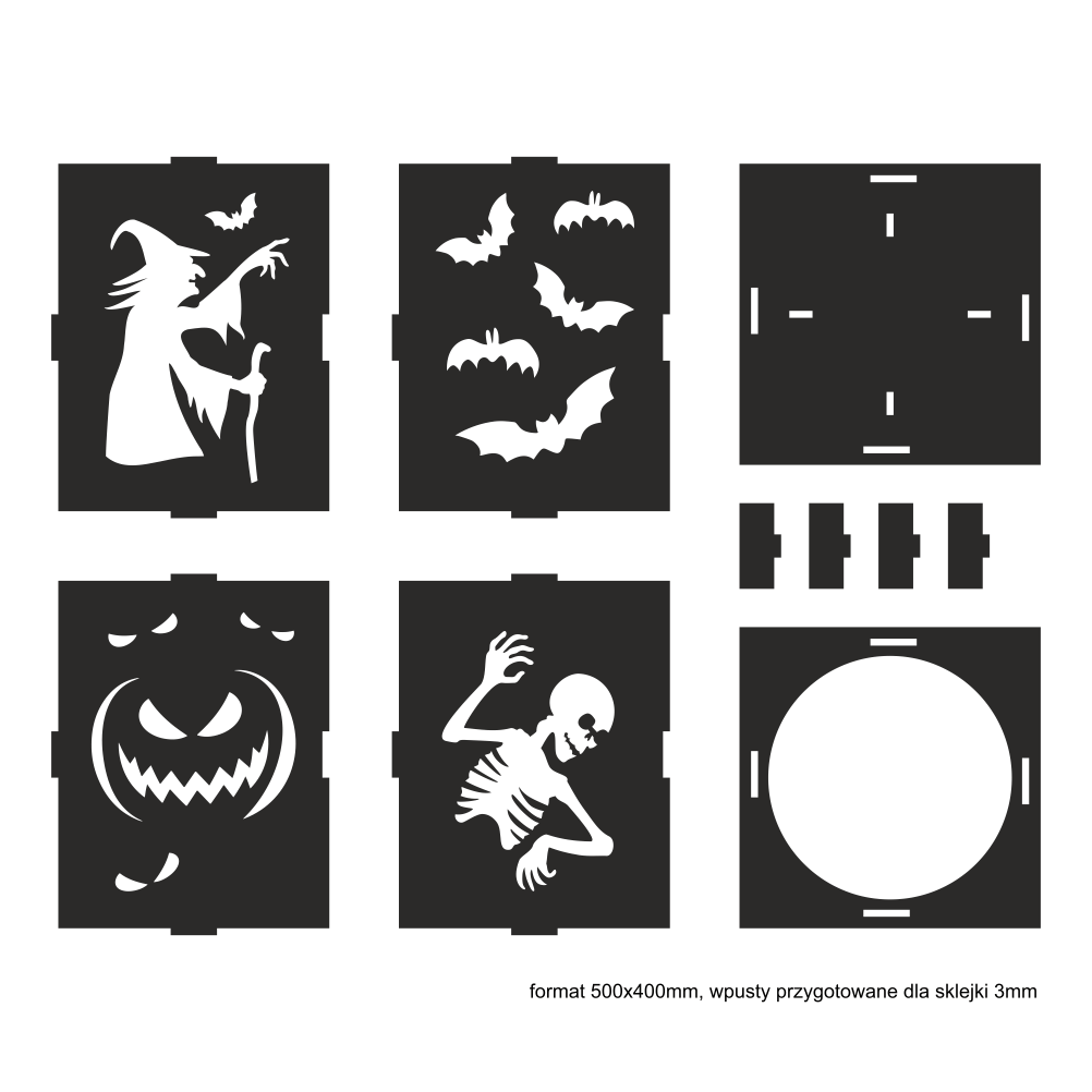 lampion na halloween - gotowy plik- szablon do wycięcia laserem - obrazek 2