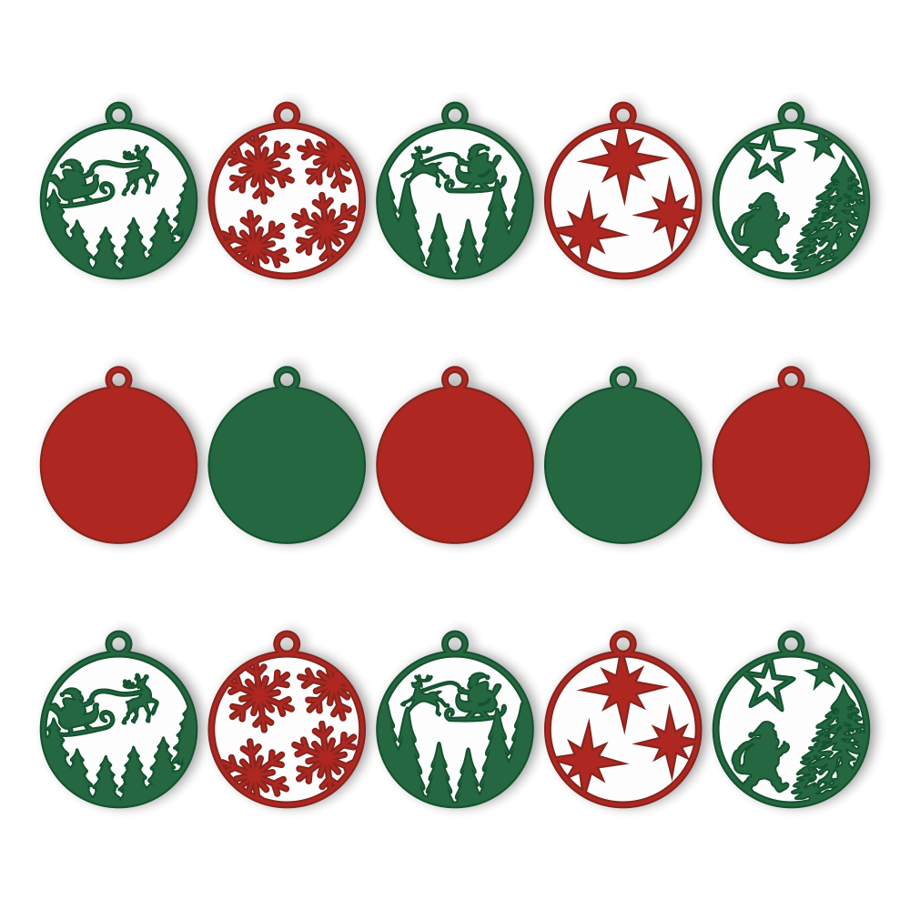 Bombki warstwowe 5 sztuk - gotowy plik- szablon do wycięcia - obrazek 2