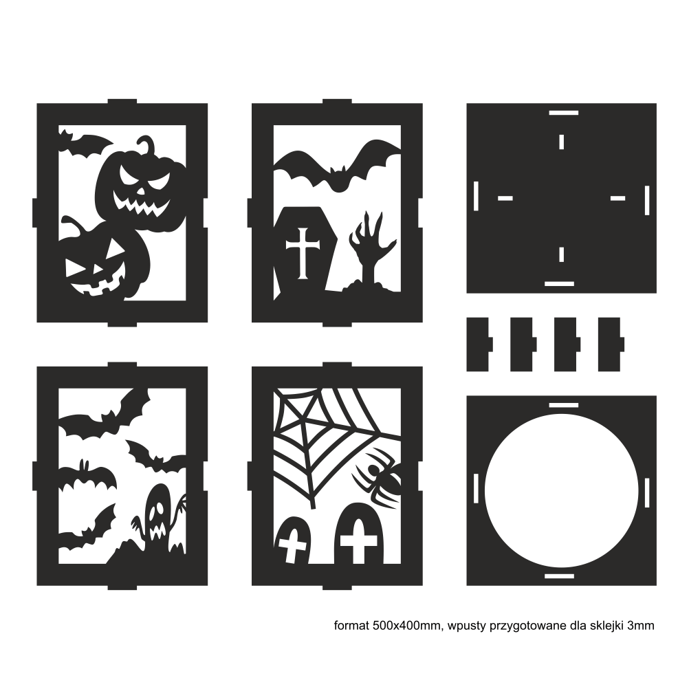 lampion na halloween - gotowy plik- szablon do wycięcia laserem - obrazek 2