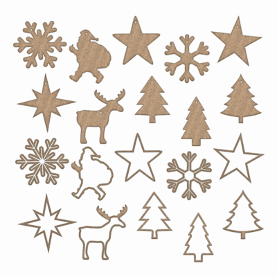 Gotowy plik- szablon do wycięcia - ozdoby świąteczne 20 sztuk